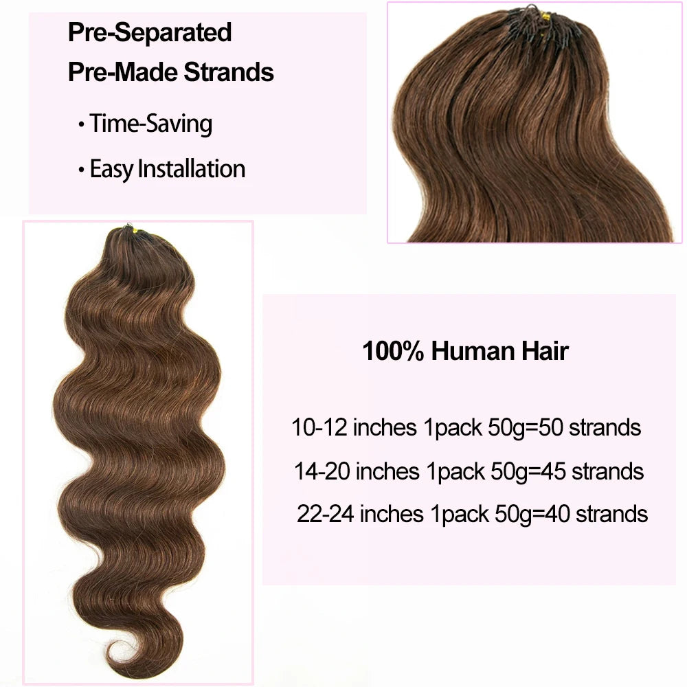 100% Human Hair Chocolate Brown Miracle Knots Crochet Human Hair Crochet Braids Body Wave Feather Crochet Human Hair Extensions