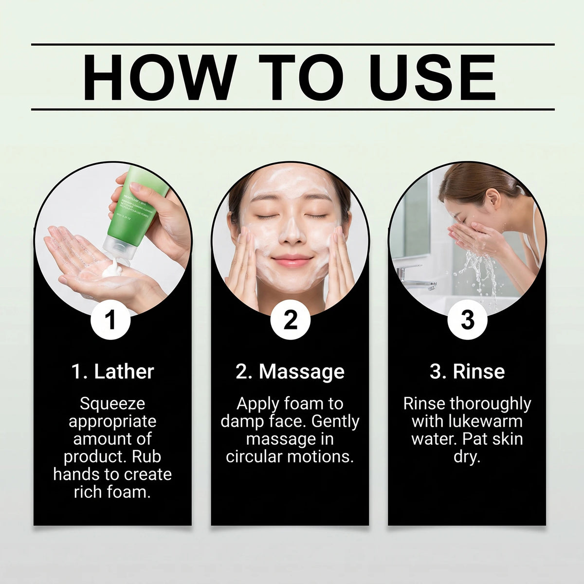 Heartleaf BHA Foaming Facial Cleanser Rich Creamy Foam Gentle Exfoliation Oil Control Unclog Pores Refreshing Daily Skin Care
