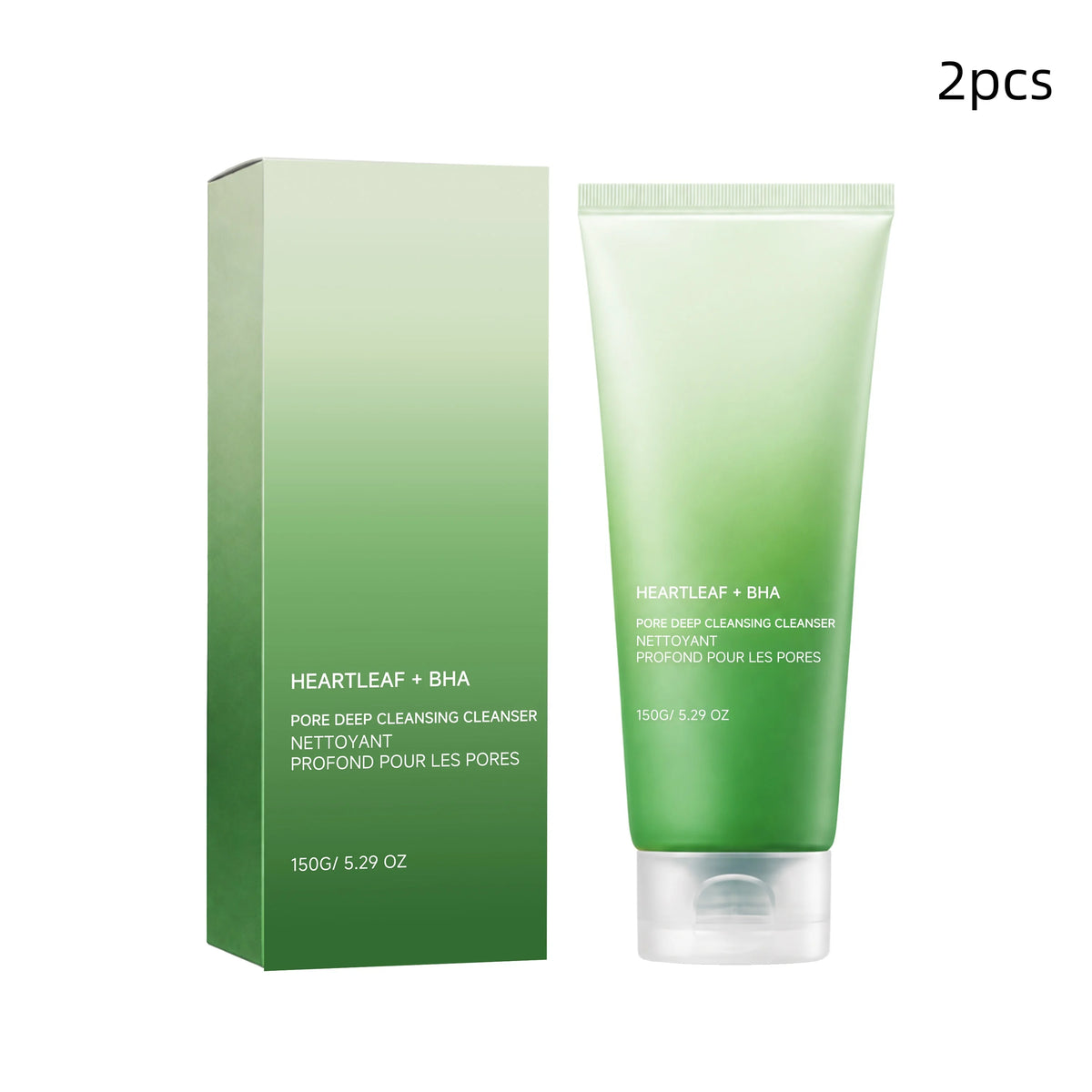 Heartleaf BHA Foaming Facial Cleanser Rich Creamy Foam Gentle Exfoliation Oil Control Unclog Pores Refreshing Daily Skin Care