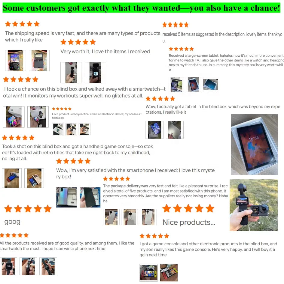 High Quality Electronics Mystery Festival Gift Random Boxes with 5 Pieces Smartphone 5g Smart Watch Earphone Surprise Blind Box