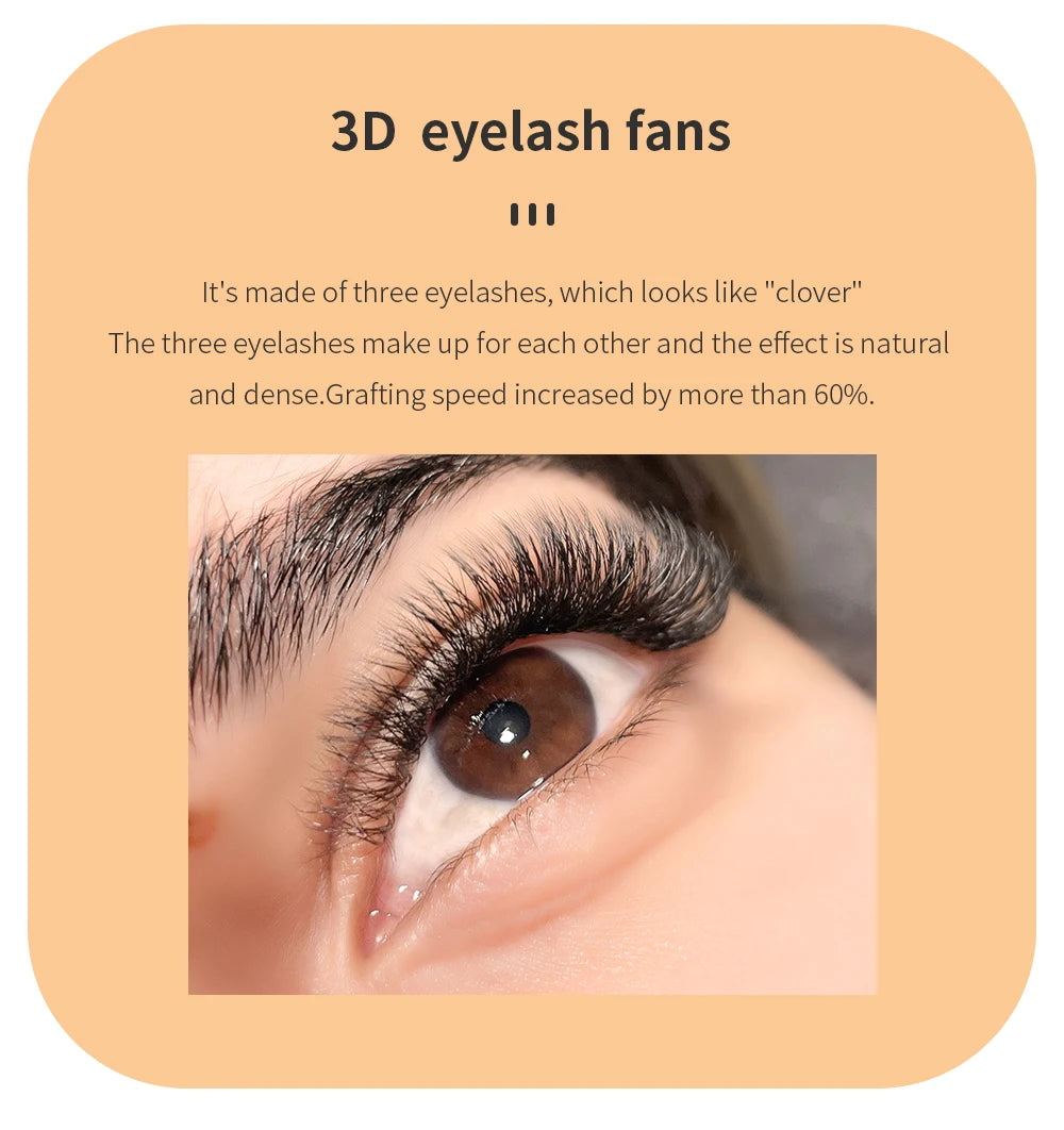GAHAMACA Eyelash Extension 0.07mm C/D/L/LU Curl Lash 3dW-Shape Eyelashes Extension Natural Soft Premade False Lashes ๏ปฟWholesaled