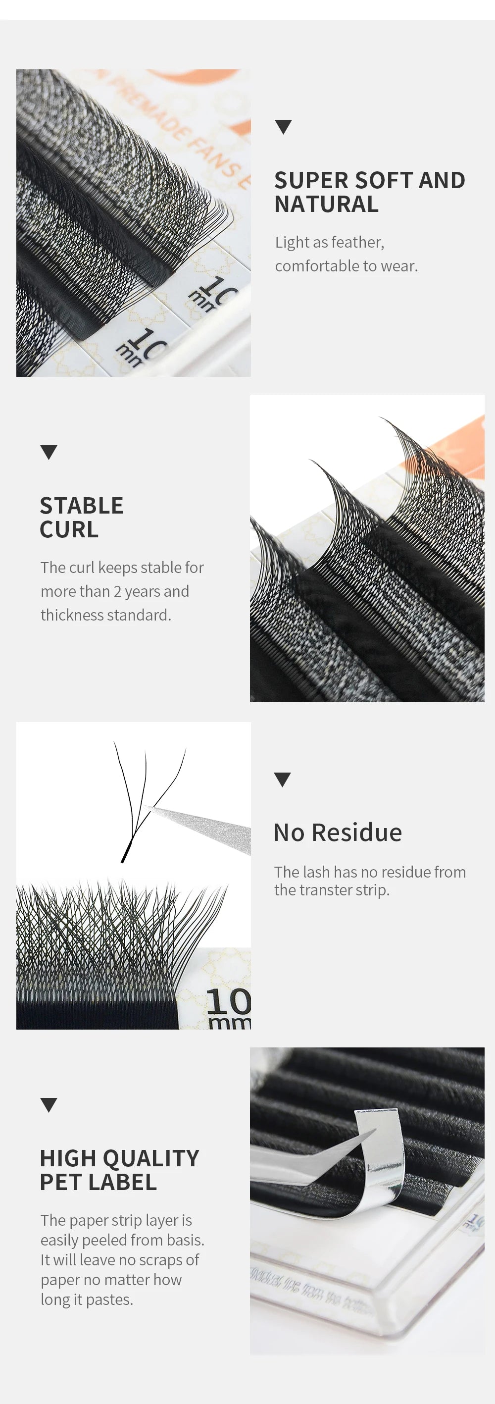 GAHAMACA Eyelash Extension 0.07mm C/D/L/LU Curl Lash 3dW-Shape Eyelashes Extension Natural Soft Premade False Lashes ๏ปฟWholesaled