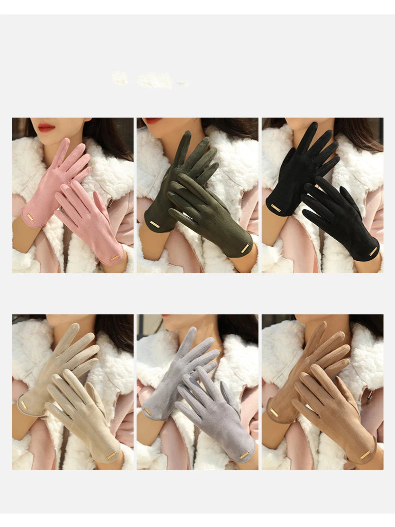 New Grace Fashion Lady Gloves Women Winter Vintage Touch Screen Driving Keep Warm Windproof Glove Mittens Dropshiping G072