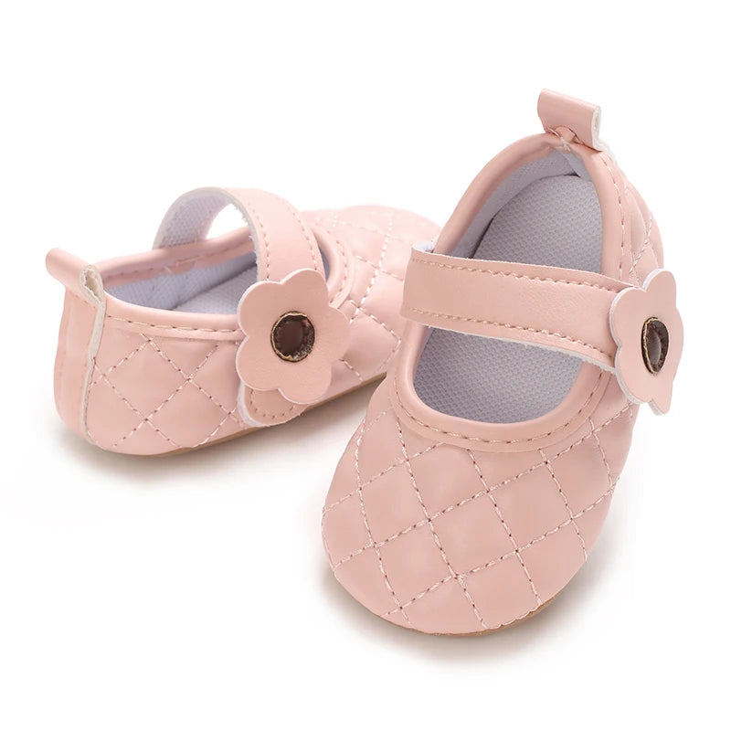 0-1Year Baby Shoes Infant Pre-Walker Shoes Girls Princess Bow Shoes Cute Breathable Flower Soft Sole Casual Sports Footwear