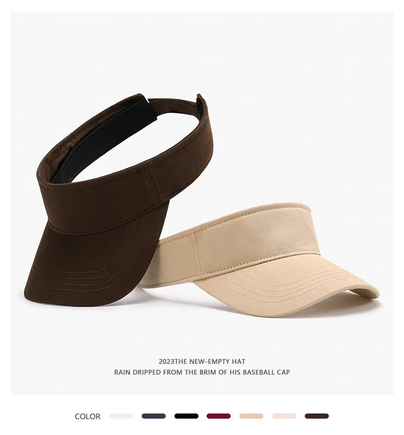 Summer outdoor UV protection visor hat for women, versatile, breathable, large head circumference, sun protection sun hat
