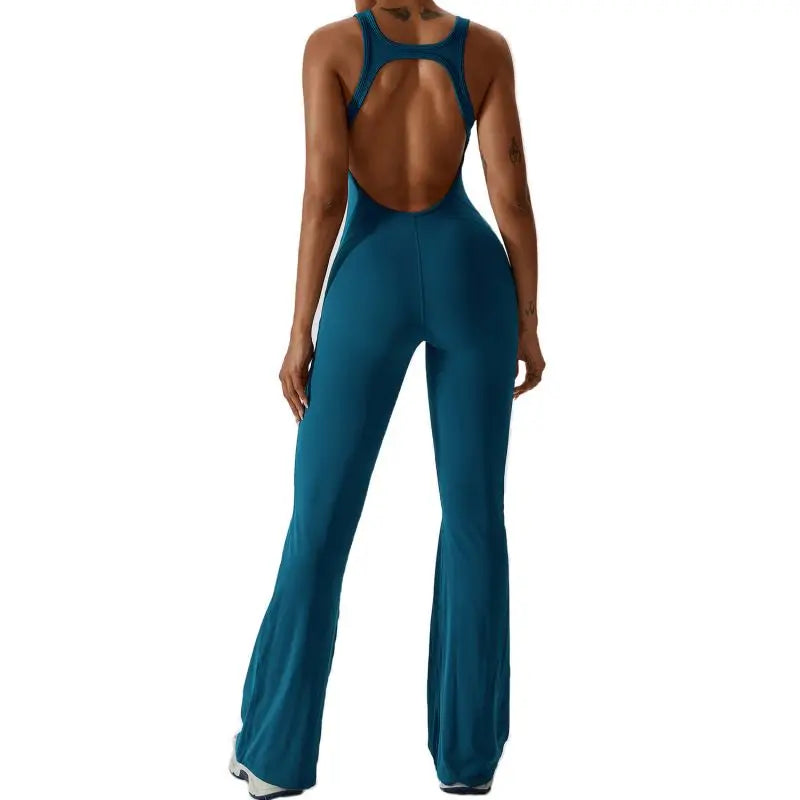 Summer Sport Yoga Jumpsuit Dance Traning Bell Bottoms One-Piece Clothes for Women Sport Set Women Workout Clothes for Women