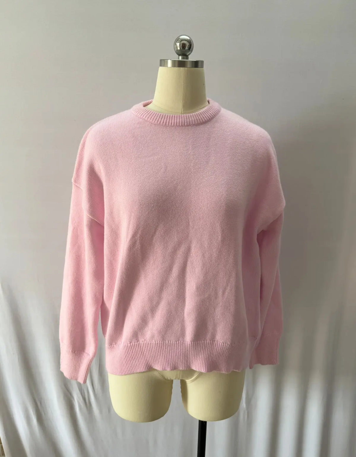 Women's Pink Knitted Sweater Cozy Long Sleeve Large Size Pull Knitwears Pullovers Cute Core Top White Fall 2025 New Streetwear