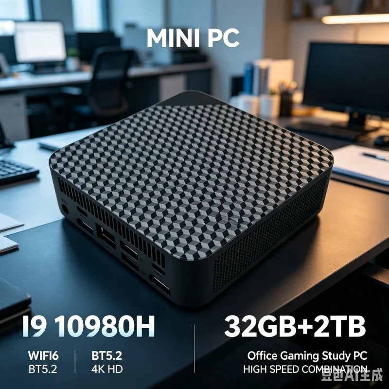 NEW Mini PC Intel Core I9 10980HK PC Gaming Computer 8/16GB RAM 1TB 2TB M.2 SSD WiFi 6 BT5.2 4K HD Portable Desktop Pc