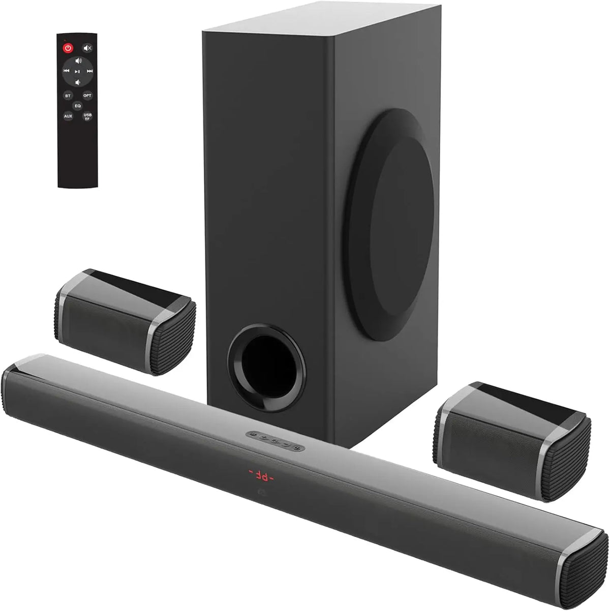 36-Inch 5.1 channel home theater surround sound speaker with subwoofer TV surround sound with TV ARC, coaxial, optical