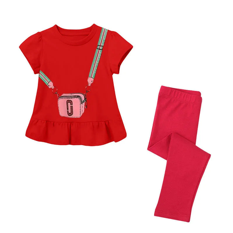 Jumping Meters Unicorn Girls Tshirts + Leggings Short Sleeve Children's Clothing Sets For Summer 2 Pcs Suit Kids Outfits Sets