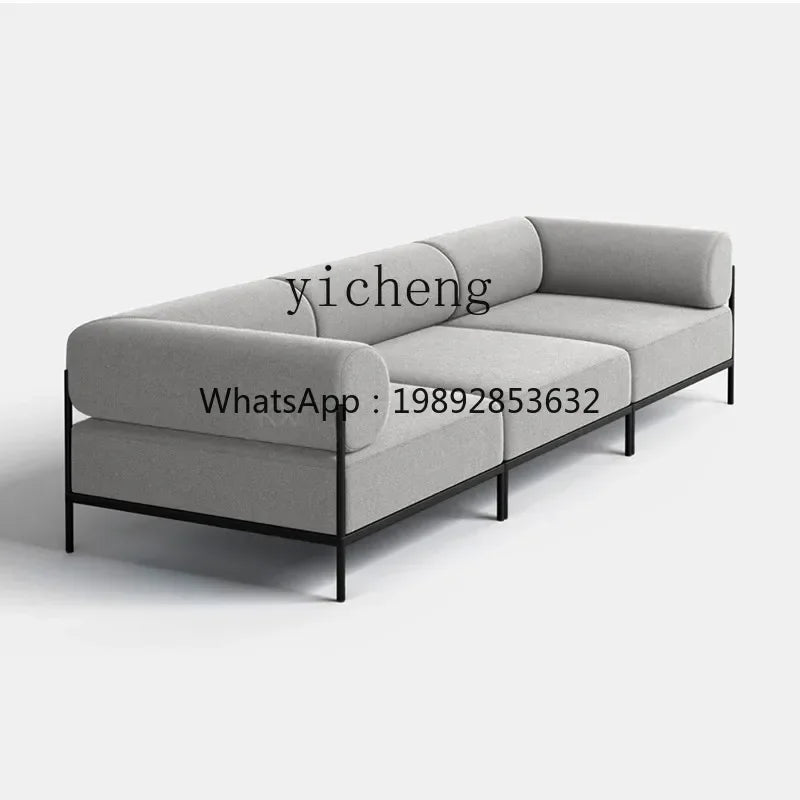 F1 minimalist small apartment metal fabric light luxury modern living room exhibition hall complete sofa