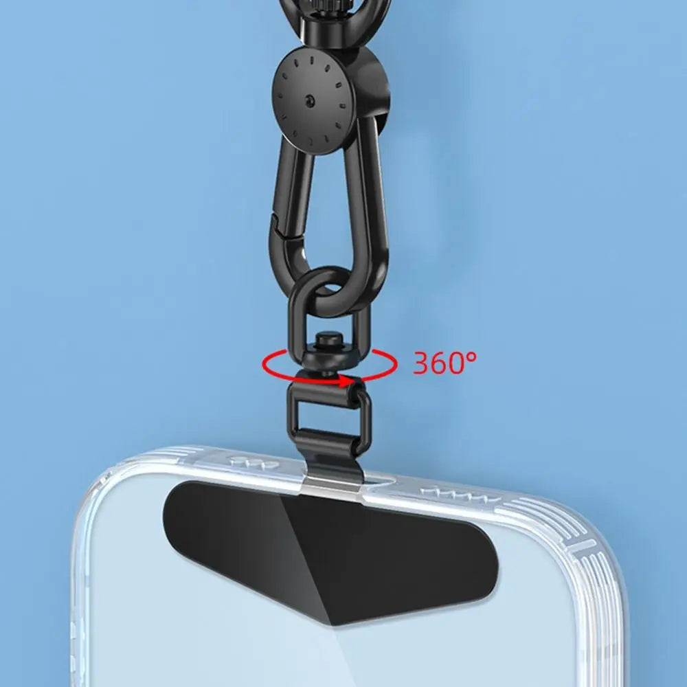 Ultra-thin Phone Lanyard Clip Patch 360° Rotatable Stainless Steel Phone Case Hanging Rope Anti-fall Snap Strap Case Clip