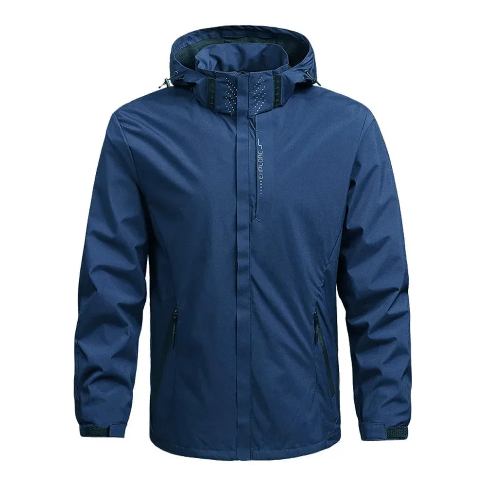Men's Waterproof Rain Jacket Lightweight Outer Hooded Outdoor Raincoat Hiking Windproof Jacket Climbing Outdoor Jackets