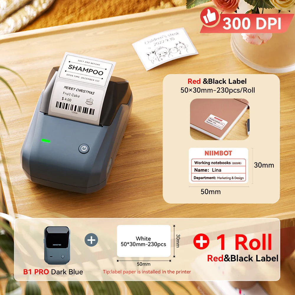 Niimbot B1/B1 PRO Thermal Label Printer Wireless Self-adhesive Bluetooth Inkless Label Maker for Business Price-Tag Sticker