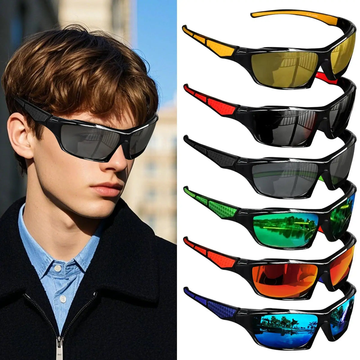 Mens Sun Glasses Lightweight Sun Glasses Polarized Sunglasses Outdoor night vision driver driving cycling sports glasses
