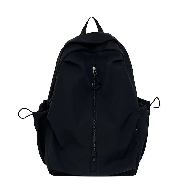 15.6 Inch Nylon Waterproof College Backpack Large Capacity Travel Unisex Laptop Backpacks Simple Design School Bag for Teenagers