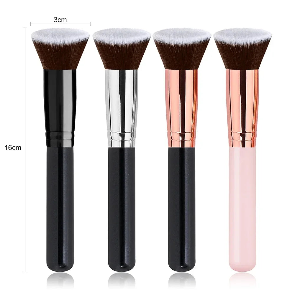 1pc Flat Makeup Brushes Kabuki Foundation Brush Liquid Cream Powder Contour Blending Face Repair Beauty Tools Brochas Maquillaje