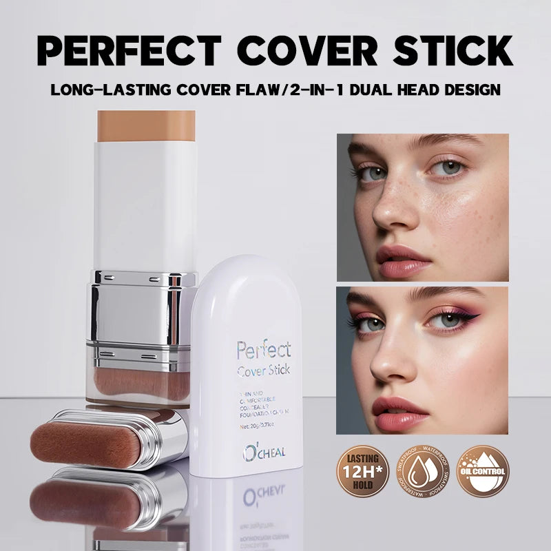 O'CHEAL Perfect Cover Stick Thin And Comfortable Concealer Foundation Cream Stick Instant Natural Waterproof Long-lasting Makeup