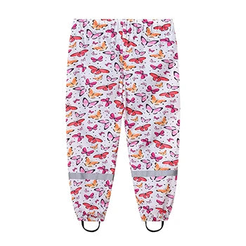 2 3 4 5 6 7 8 Years Girls Waterproof Pants Cute Cartoon Spring And Autumn Kids Pants New Fashion Boys Outdoor Children Clothing