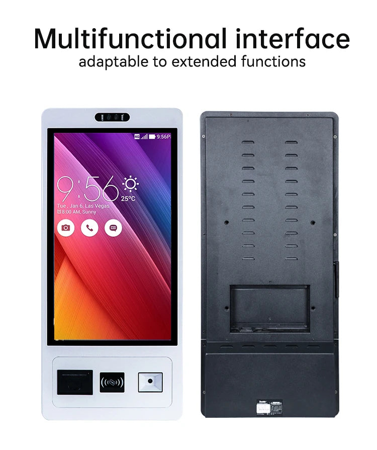 15.6 21.5 24 27 32 Inch Floor Standing/Wall Mounted Self-Service Payment Kiosk With QR Code Scanner 80mm Thermal Printer