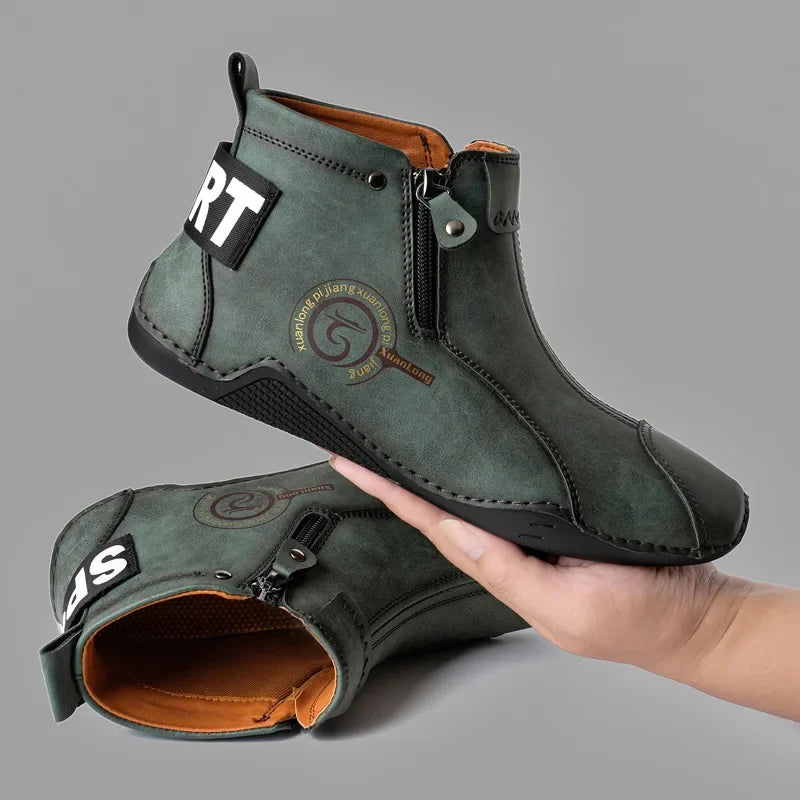 Autumn and Winter New Men's Short Boots British Classic Retro Flat Bottom Cotton Shoes Outdoor Business Sports Casual Shoes