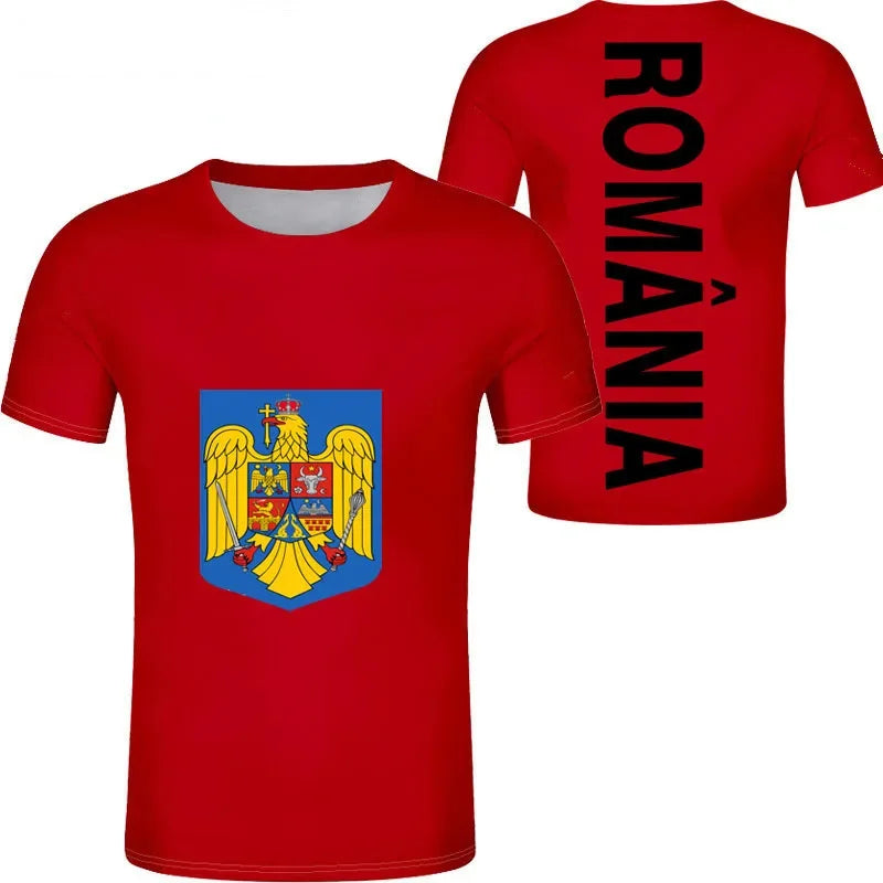 Romania Flag Football Graphic T-Shirt – Unisex Streetwear