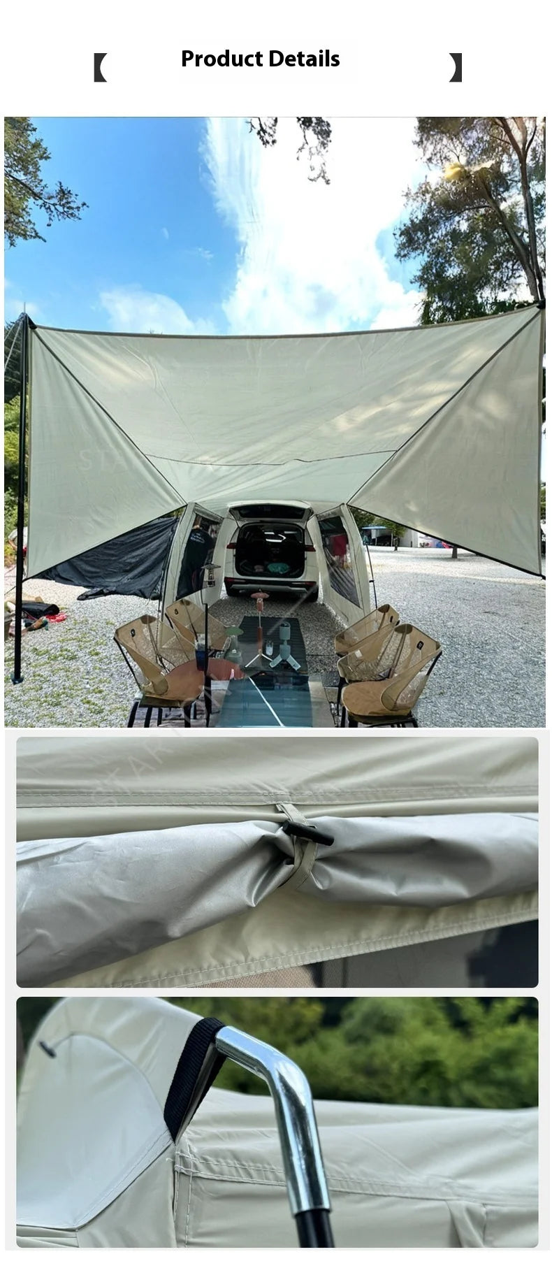Portable Waterproof SUV Tail Tent Lohascamping Car box docking tent 3-4 people Dome tent Sunshade Tunnel style tent,Large tent,