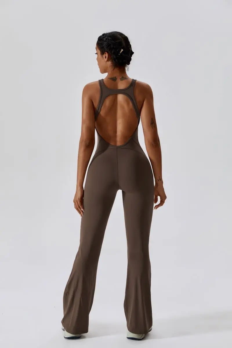 Summer Sport Yoga Jumpsuit Dance Traning Bell Bottoms One-Piece Clothes for Women Sport Set Women Workout Clothes for Women