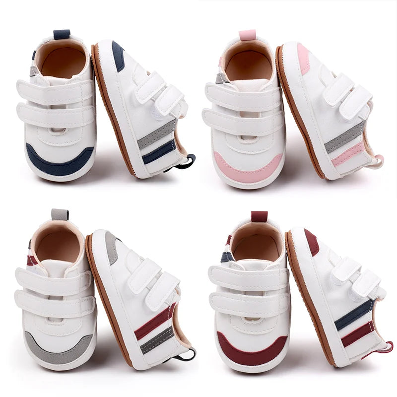 Baby Shoes Soft PU PVC High Quality Anti-slip Sole Newborn Toddler Prewalking Sneaker Spring and Autumn Style 2024 New BXC3223