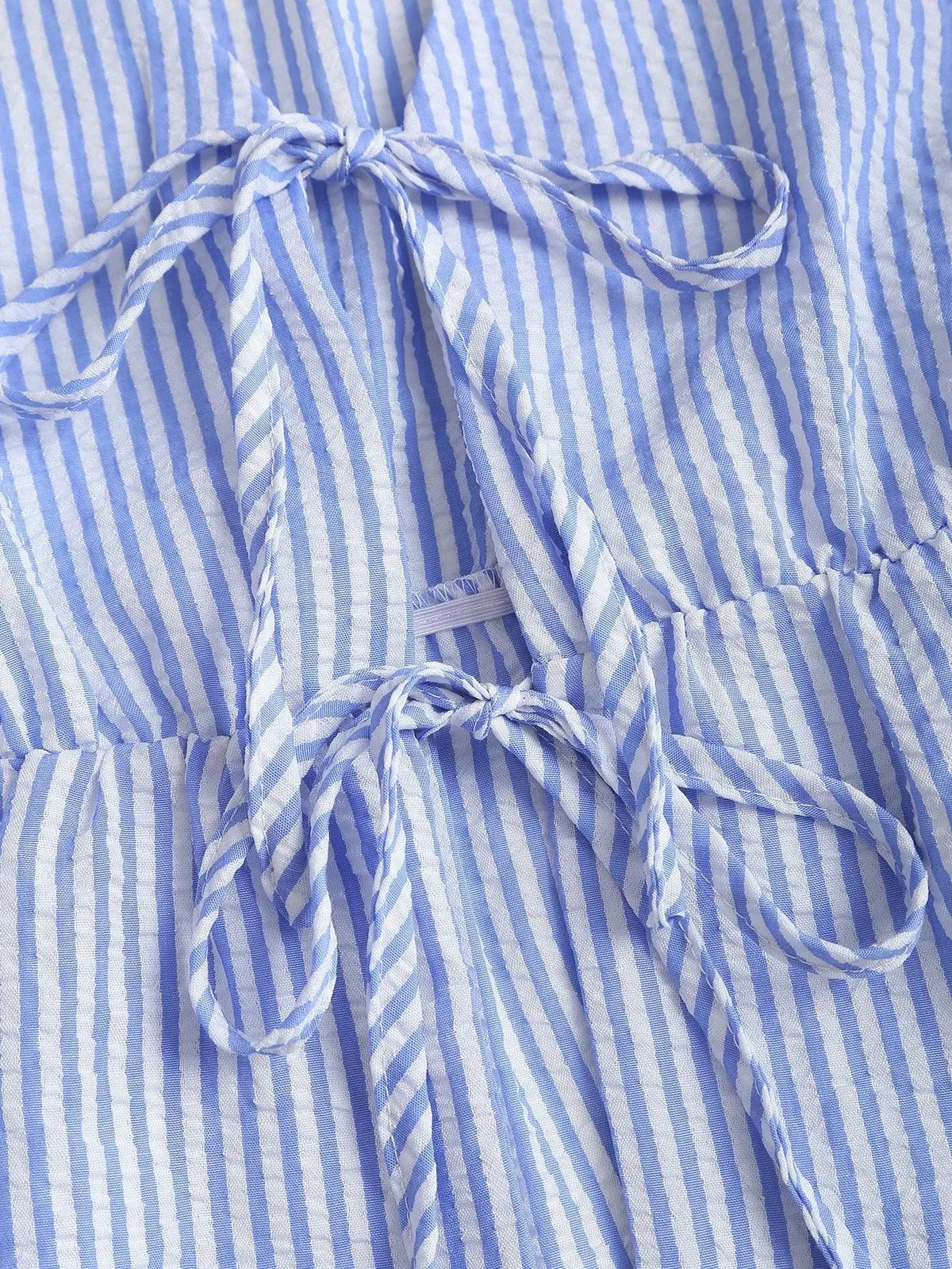 Summer Solid Color Tie Pants Set Stripe Casual Sweet Versatile Loose Comfortable Vacation Daily Two Piece Set