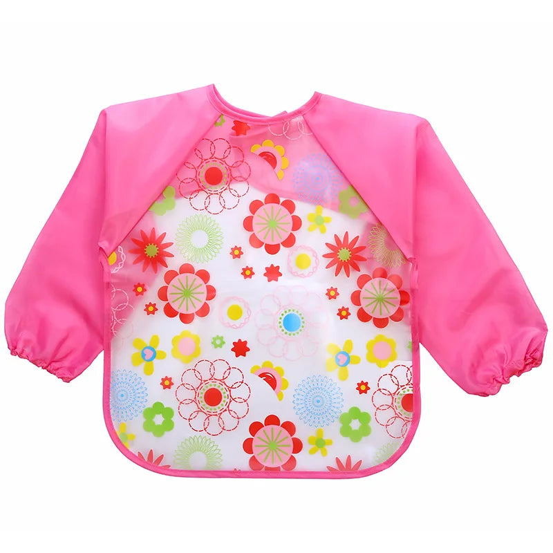 0-4 Years Baby Bibs Waterproof Kid Eating Clothing Children's Long Sleeves Feeding Smock Bib Baby Apron Bandana Bibs Clothes