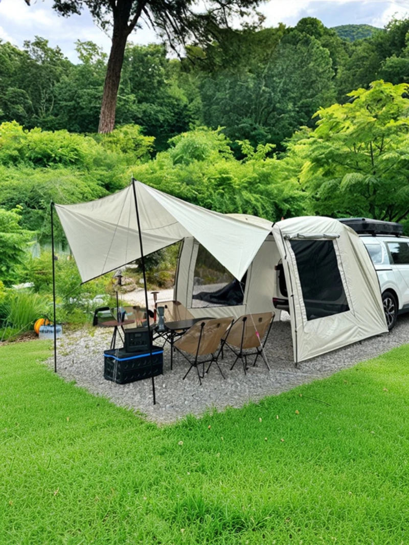 Portable Waterproof SUV Tail Tent Lohascamping Car box docking tent 3-4 people Dome tent Sunshade Tunnel style tent,Large tent,