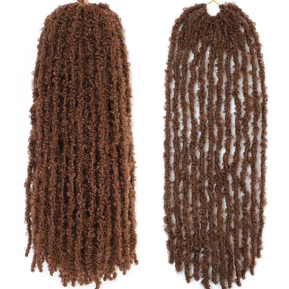1- 6Packs Butterfly Locs Crochet Hair 36 24 18 14 12inch Pre Twisted Natural Black Distressed Faux Locs Crochet Braids for Women