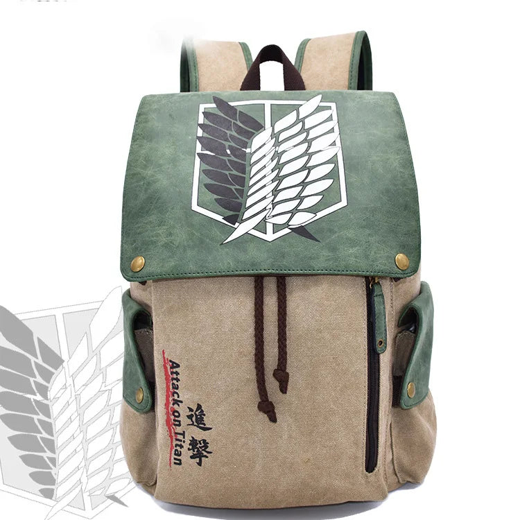 Anime Attack on Titan Boy's Backpack gifts Cartoon Canvas School Bag Female Male Bagpack Plecak Laptop Travel Outdoor Mochilas