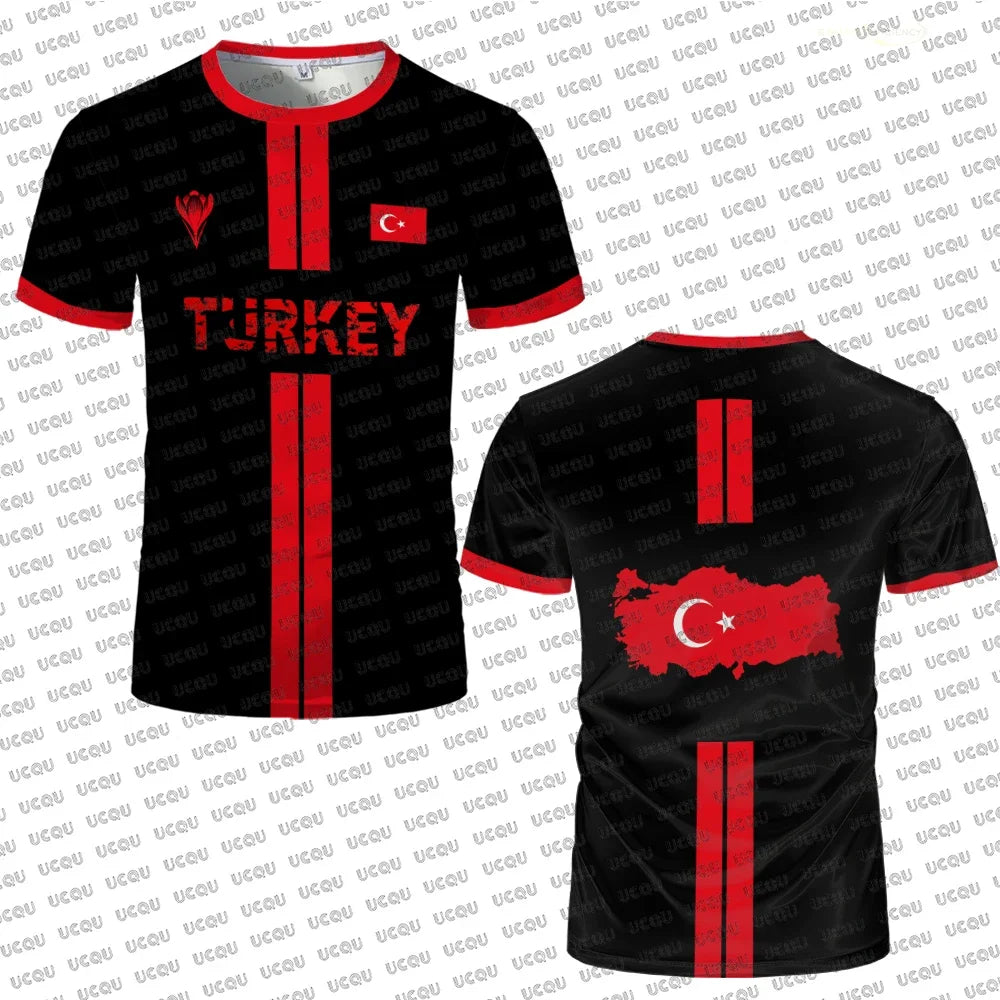Türkiye 3D print sport Quickdry Breatha men women T-shirt outdoor football jersey fanTeam training apparel parent-child clothing