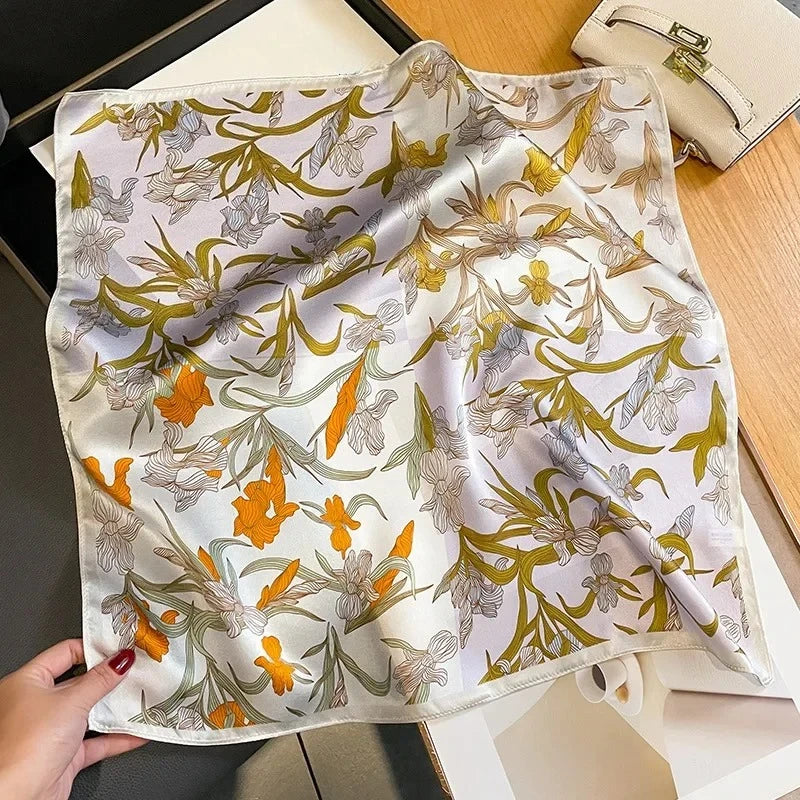 Nature Silk Neck Scarves Lady Foulard Lovely Strawberry Print 100% Real Silk Square Scarf for Women Bag Ribbon Hairband Kerchief