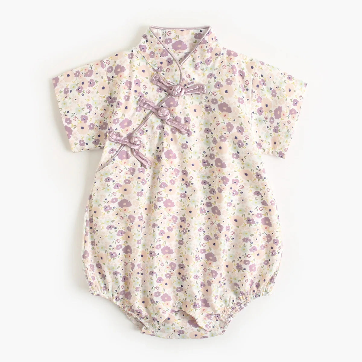0-18M Summer Baby Girl Boys Clothing Rompers Jumpsuit Short-sleeved Floral Print Cute Soft Newborn Infant Baby Kimono Playwear