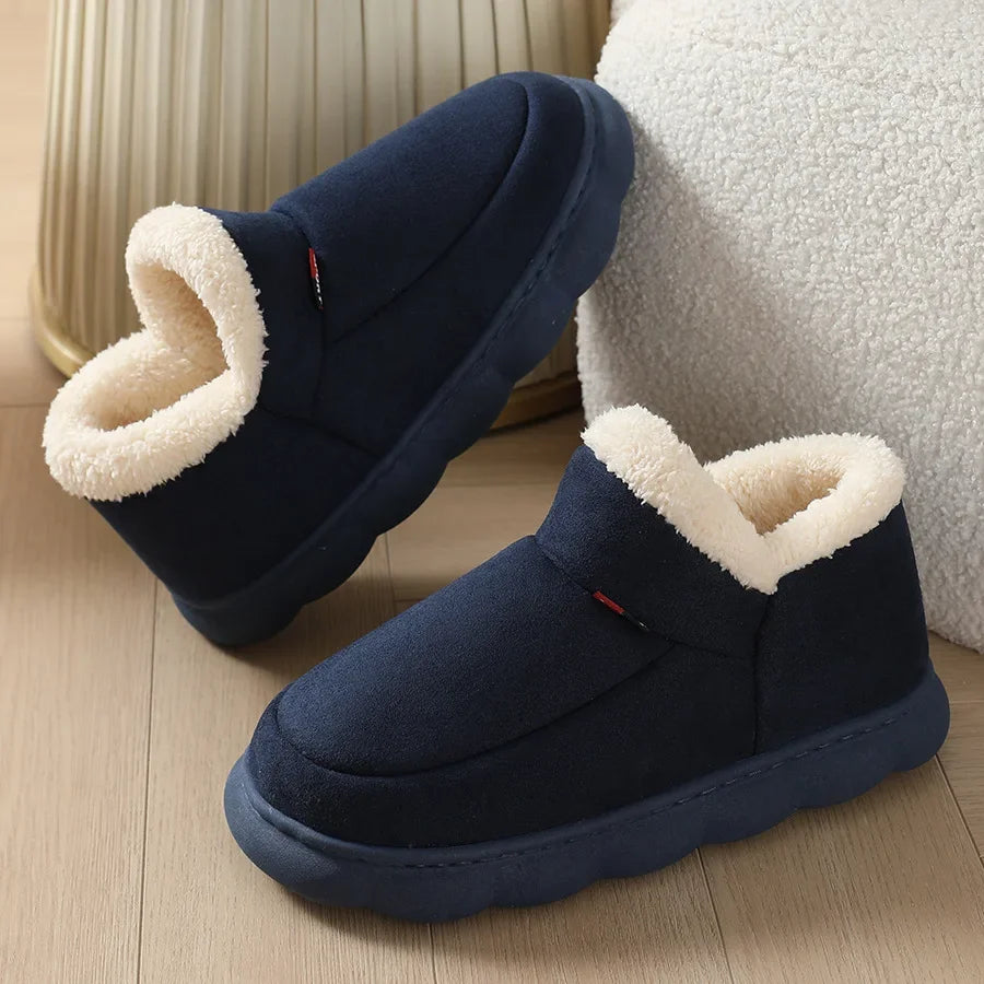 Warm Furry House Slippers Women Men Winter New Fashion Comfort Plush Slippers Home Indoor Outdoor Soft Thick Sole Cotton Shoes