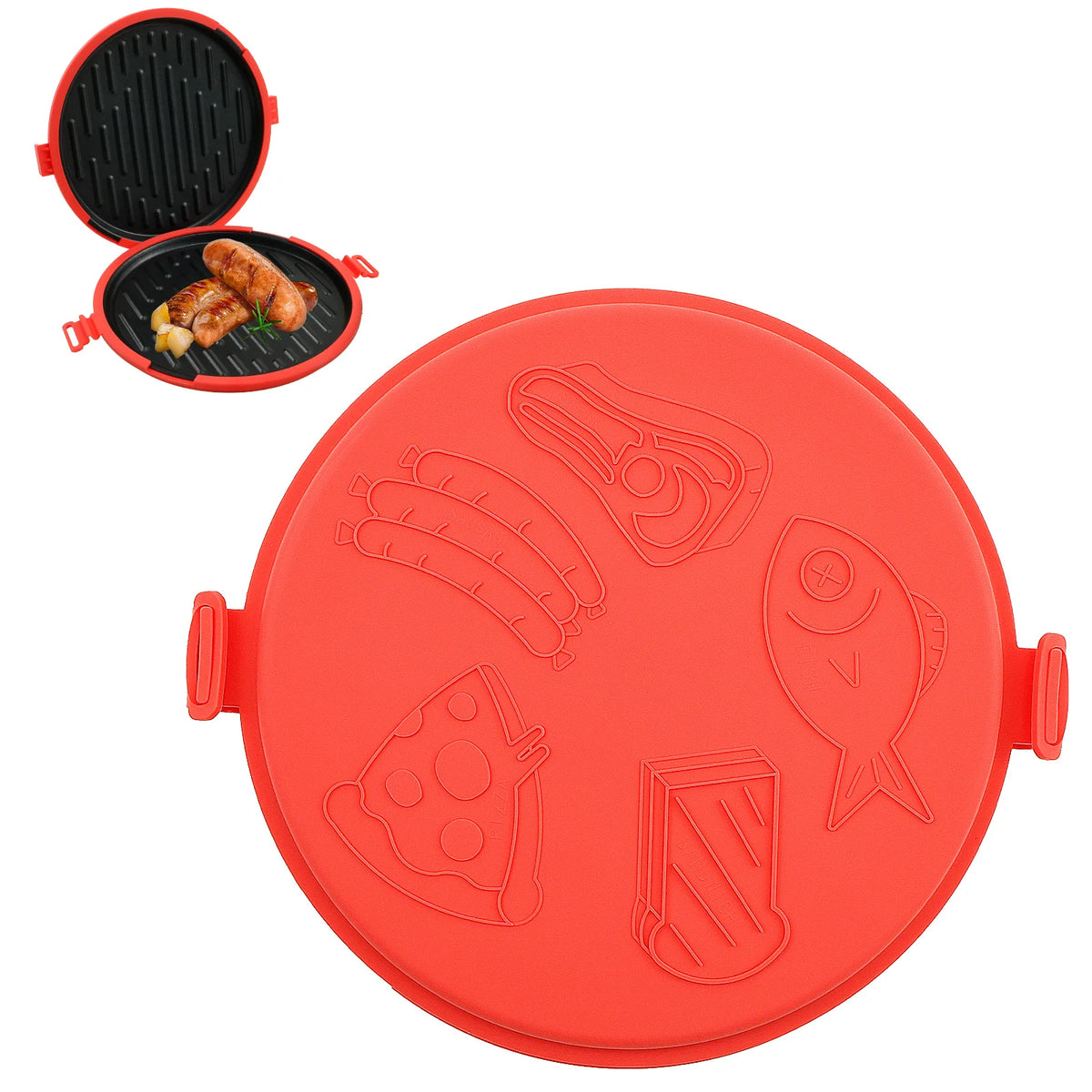 Microwave Sandwich Maker Microwave Grill Pan with Silicone Anti Scald Sleeve Microwaves Bacon Cooker Cookware Kitchen Accessory