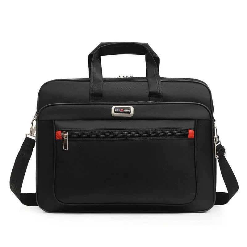HOMEFISH Multi-pocket Portable Business Handbag for Men, Large Capacity Versatile Shoulder Briefcase for Daily Work & Casual Use