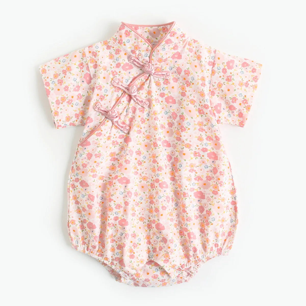 0-18M Summer Baby Girl Boys Clothing Rompers Jumpsuit Short-sleeved Floral Print Cute Soft Newborn Infant Baby Kimono Playwear