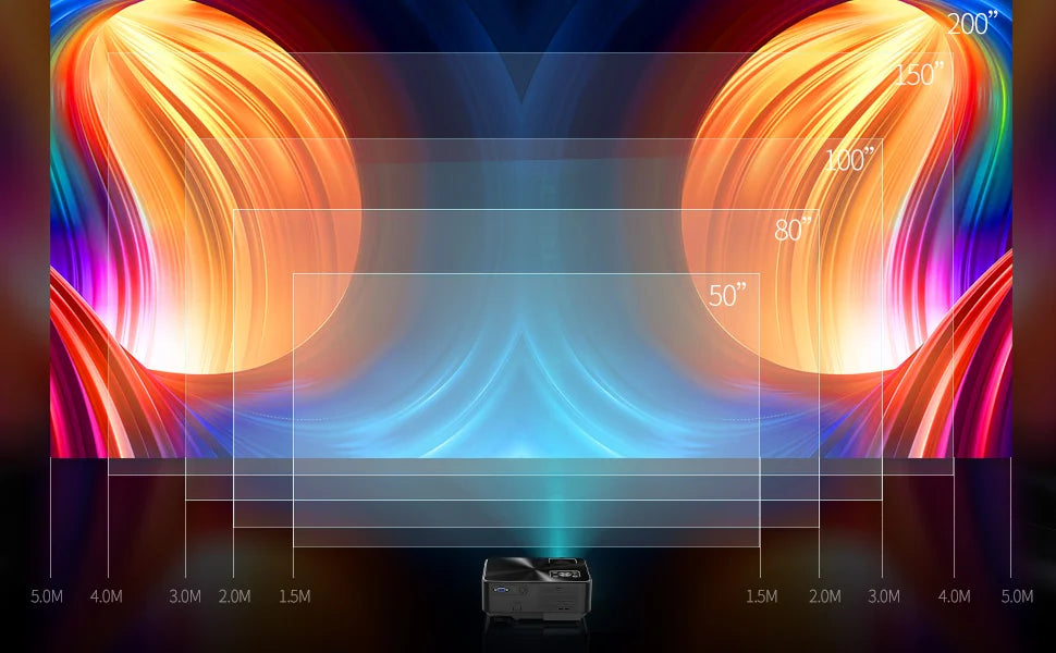 YABER Y60 Portable Projector with 5500 Lux Upgrade Full HD 1080P 200" Display Supported, LCD LED Home Projector
