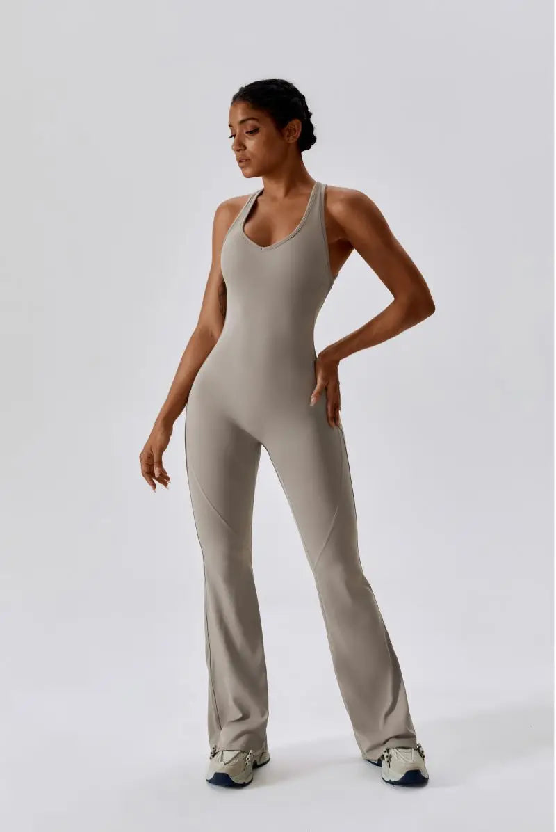 Summer Sport Yoga Jumpsuit Dance Traning Bell Bottoms One-Piece Clothes for Women Sport Set Women Workout Clothes for Women