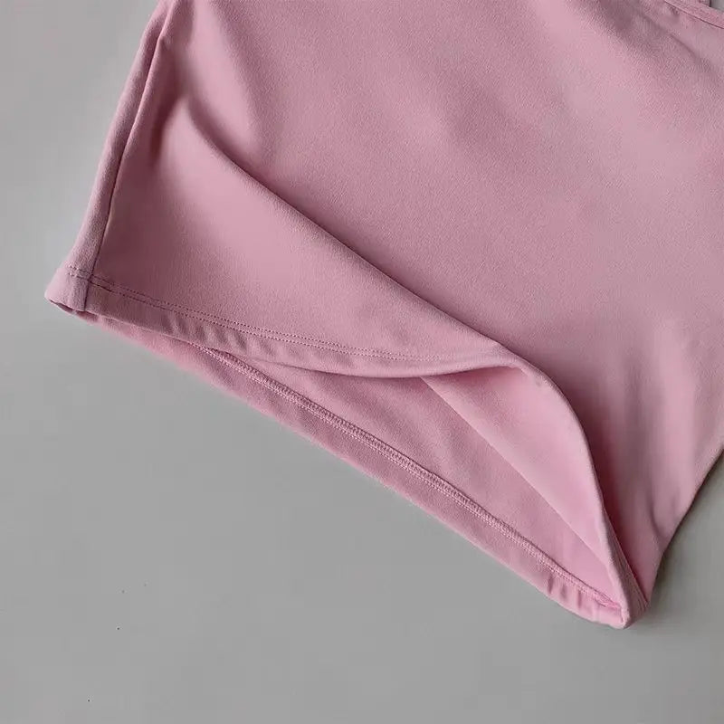 Yoga 2Pcs Women Naked Skin Set Thin Strap Beauty Back Tank High Waist Butt Lift Shorts Soft Breathable Gym Fitness Outfit