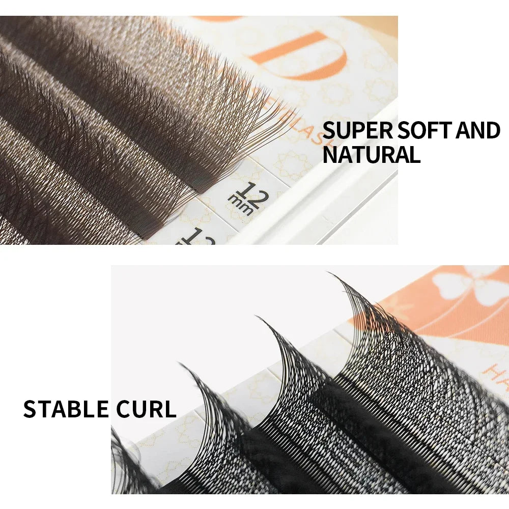 GAHAMACA Eyelash Extension 0.07mm C/D/L/LU Curl Lash 3dW-Shape Eyelashes Extension Natural Soft Premade False Lashes ๏ปฟWholesaled