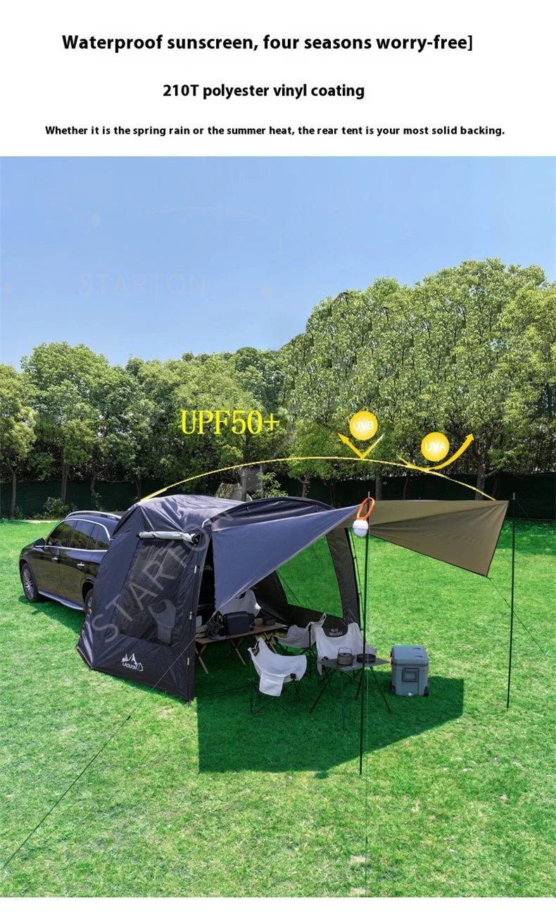 Portable Waterproof SUV Tail Tent Lohascamping Car box docking tent 3-4 people Dome tent Sunshade Tunnel style tent,Large tent,