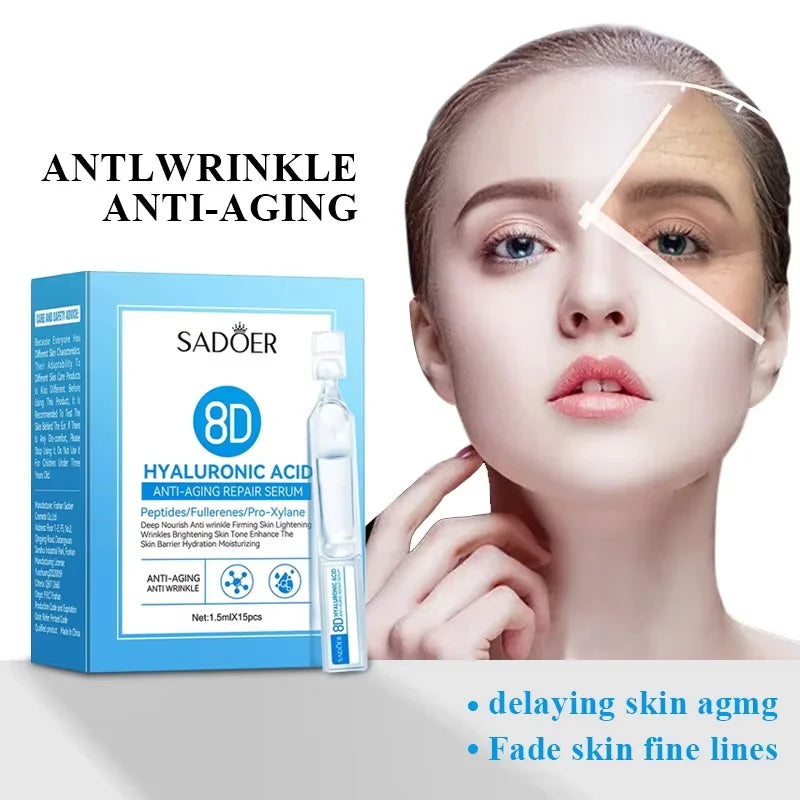 Hyaluronic Acid Wrinkle Remover Essence Fade Fine Lines Face Serum Anti Aging Firming Lifting Whitening Korean Skin Care