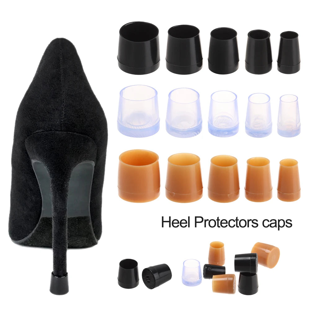 1 Pair Heel Protector Useful Antislip High Heeler Stoppers Wearable Non-slip Round Heel Shockproof Shoes Accessories