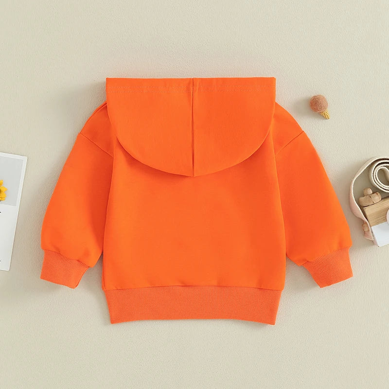 Toddler Hooded Sweatshirt – Solid Color Long-Sleeve Pullover