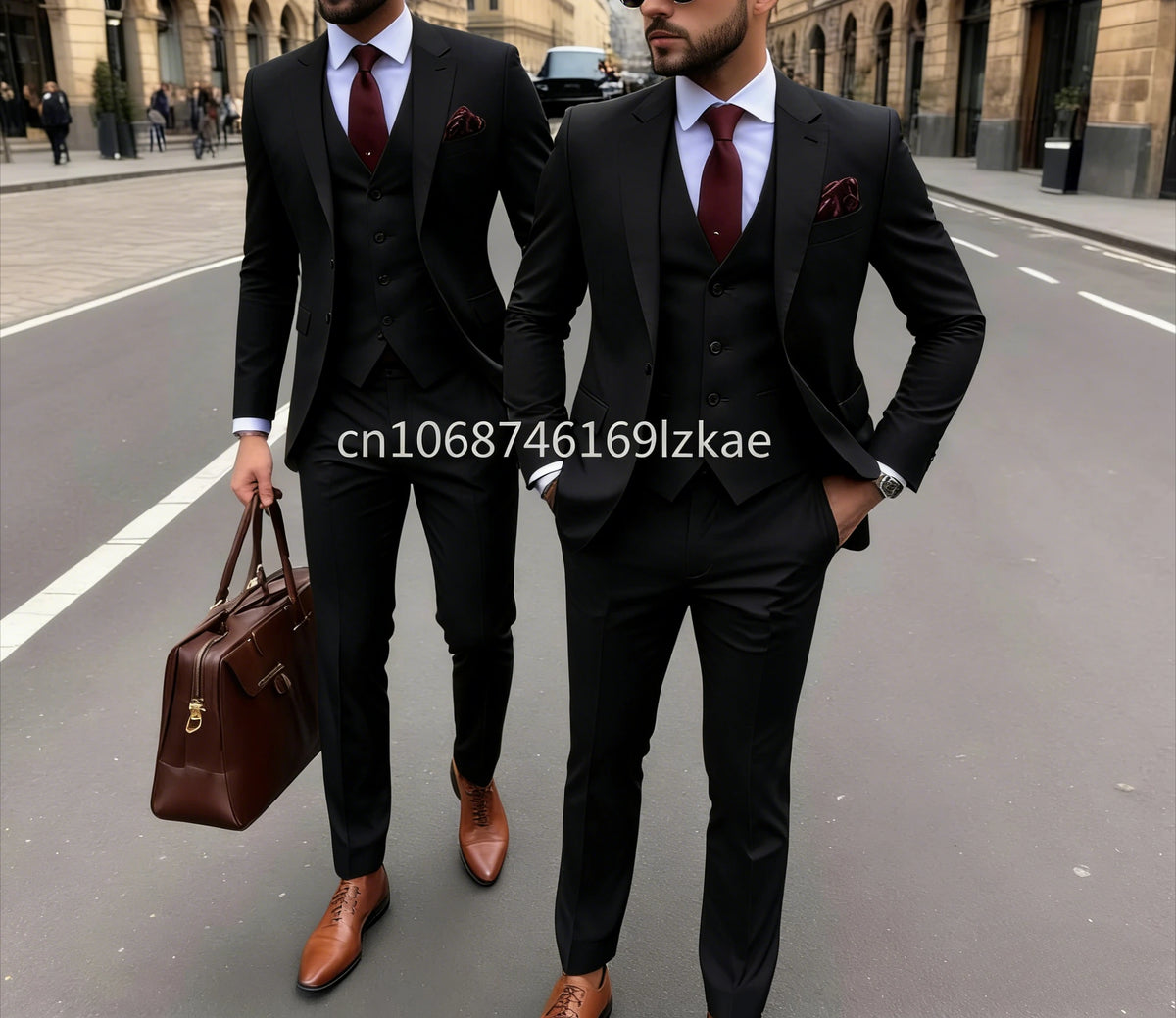 Men's 3 Piece Suit Yellow Slim Fit Elegant Casual Business Office 3pcs